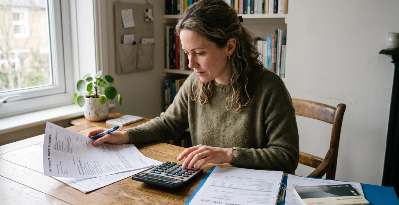 Une épargnante calcule son économie d'impôt à partir d'un avis fiscal.